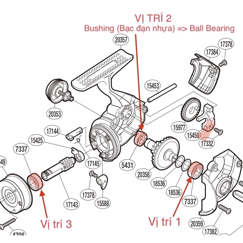 BALL BEARING KITS FOR SHIMANO FX FC (Vòng bi bạc đạn cho máy câu SHIMANO FX FC) - Ảnh 4